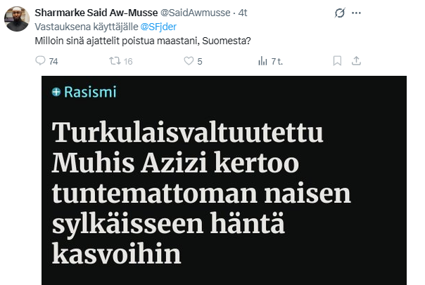 Uussuomalaisten mediakeppostelelua: rasismia, muuta pois suomesta ja sinimustia turpaan